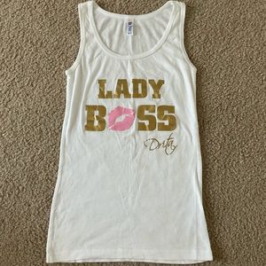 Lady Boss by Drita White Tank Top Size M
